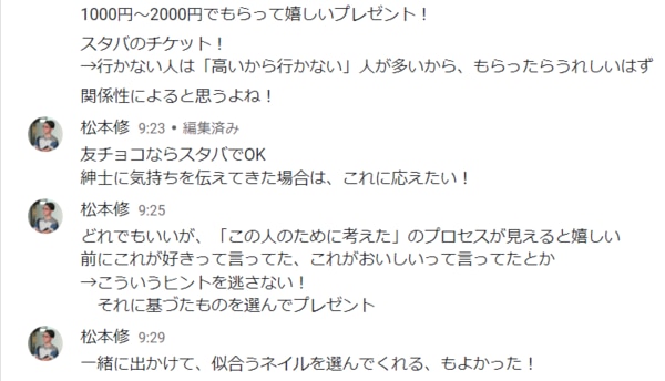 バレンタインのお返し