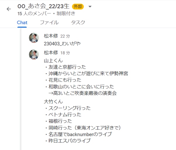 春休みの思い出