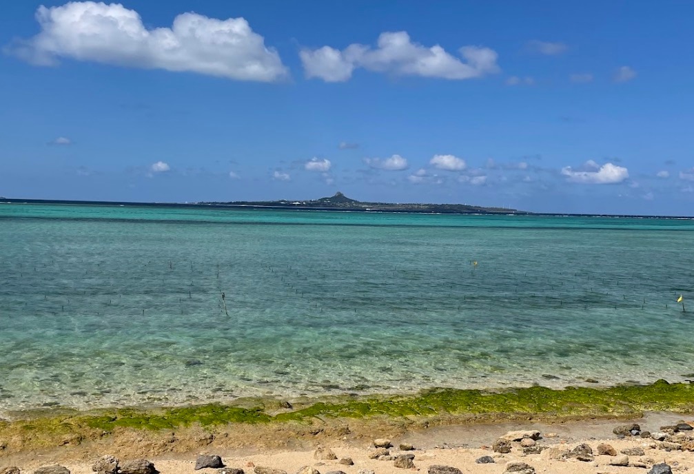 校舎近くにあるエメラルドビーチ