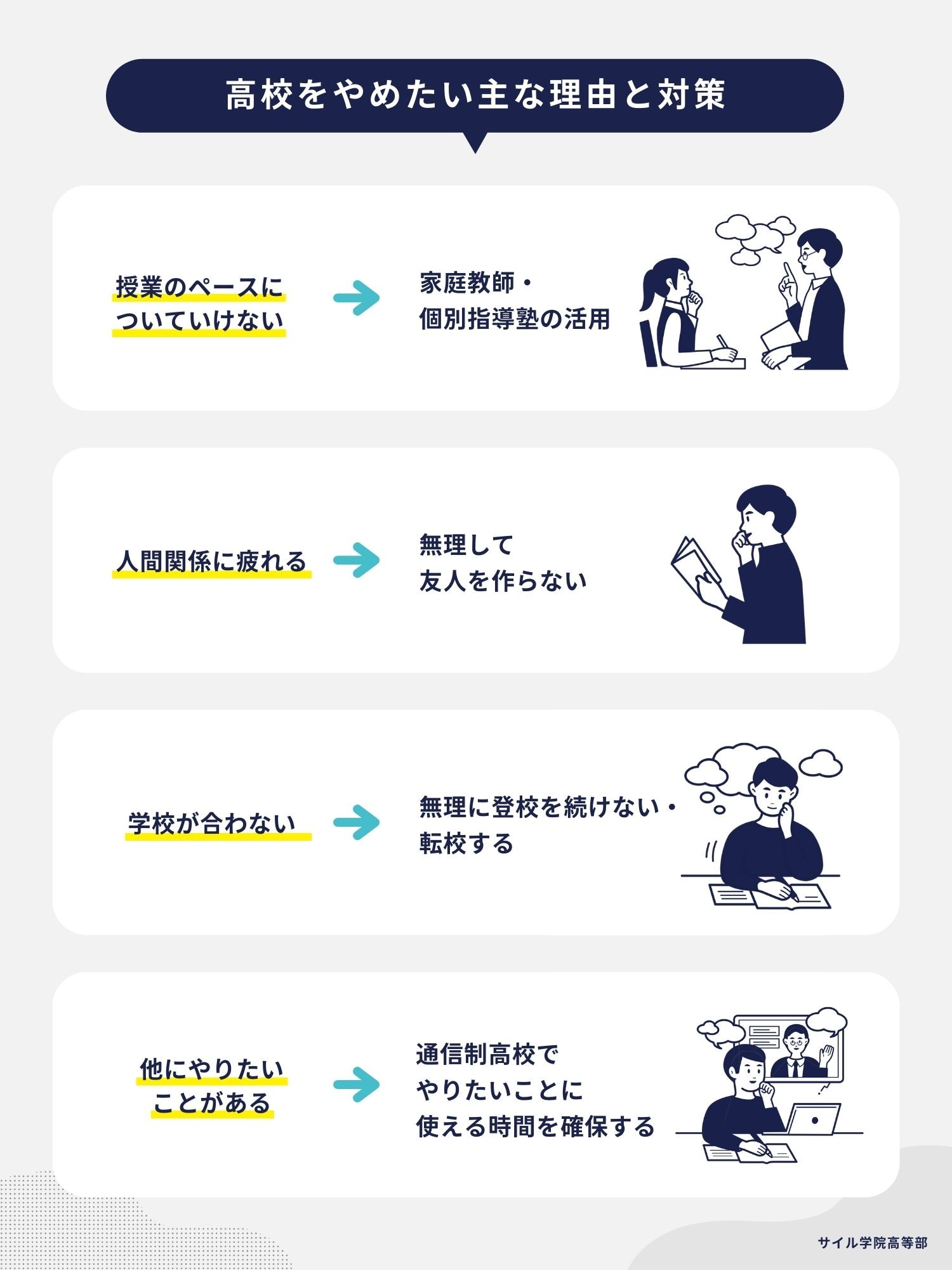 高校をやめたい主な理由と対策