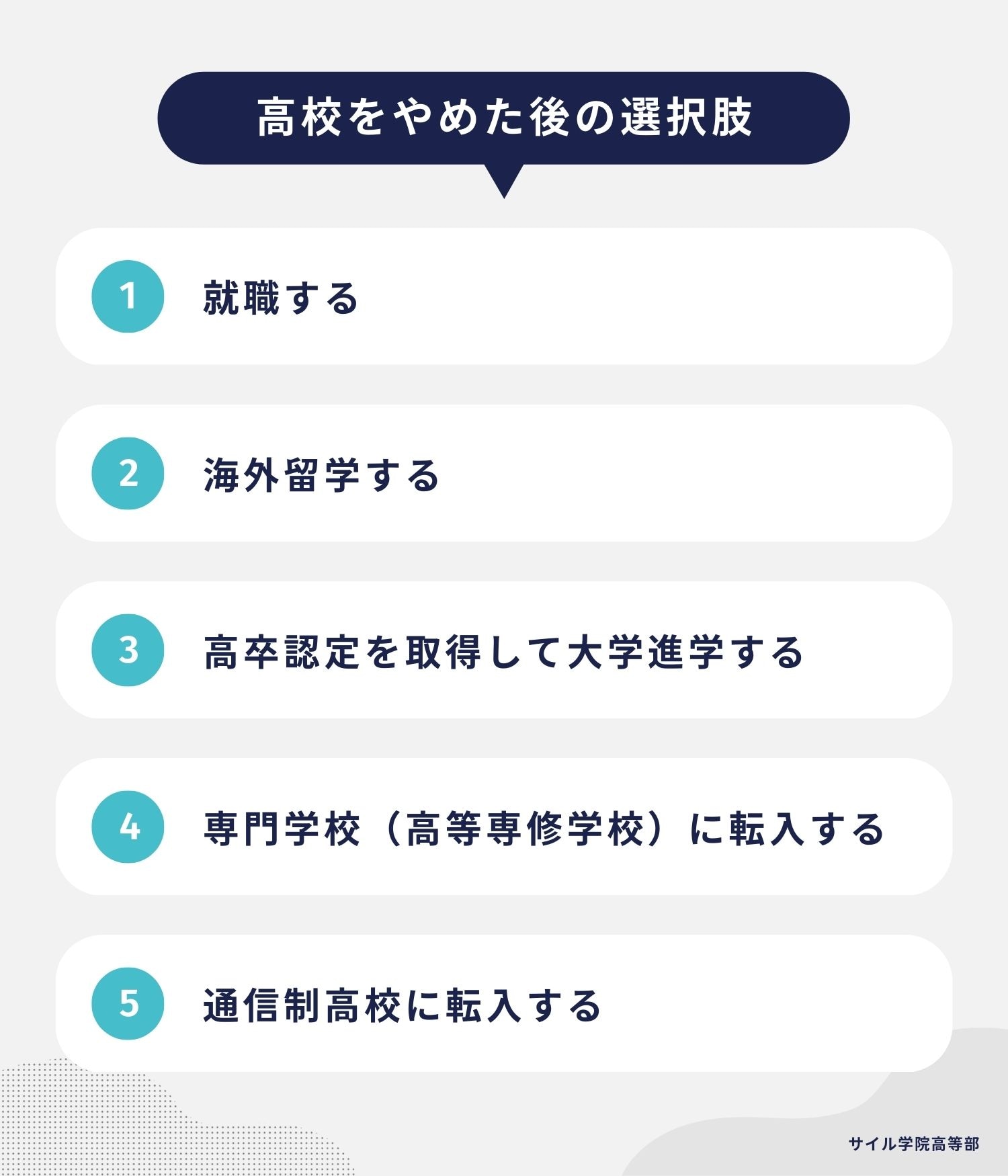 高校をやめた後の選択肢